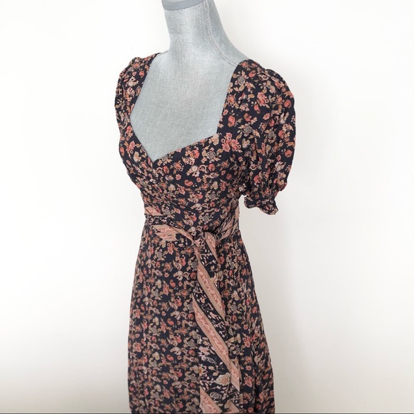 NWT Vintage Boho Cottagecore Inspired Maxi Floral Dress - Picture 3 of 12